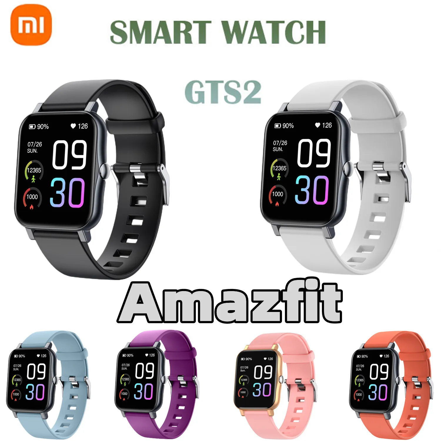 

Amazfit-Global GTS 2 Smart Watch 5ATM Waterproof AMOLED Display Alexa Built-in Smart Watch for Android iOS Phones