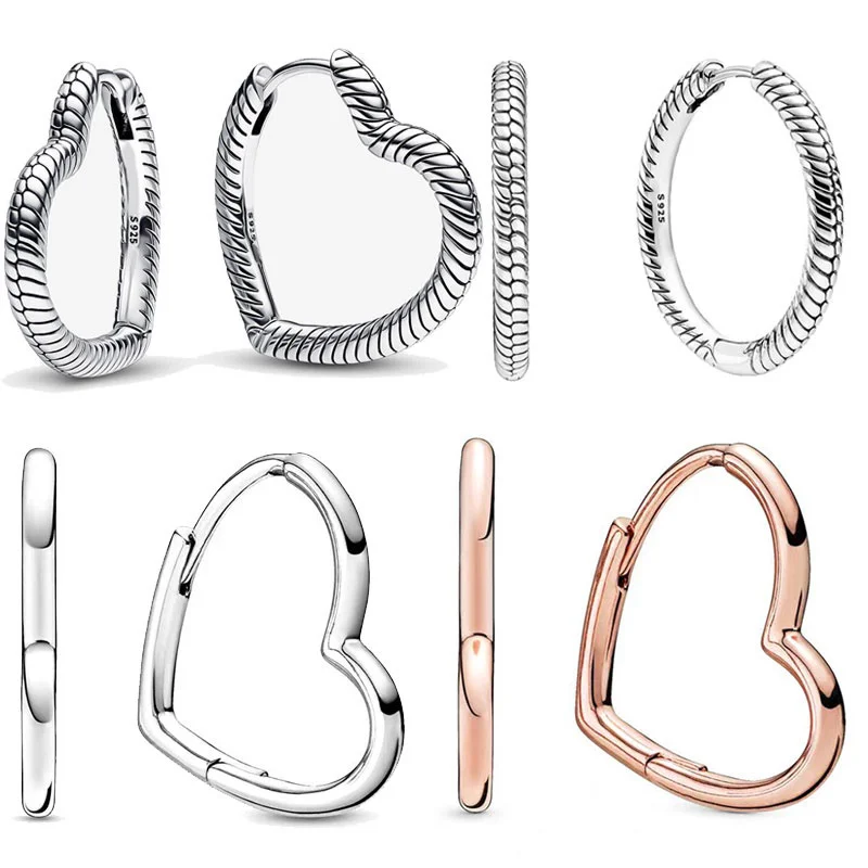 

2022 New 925 Sterling Silver DIY Crochet Women's Earrings Heart Shaped Fine Jewelry Suitable As Gifts For Girlfriends