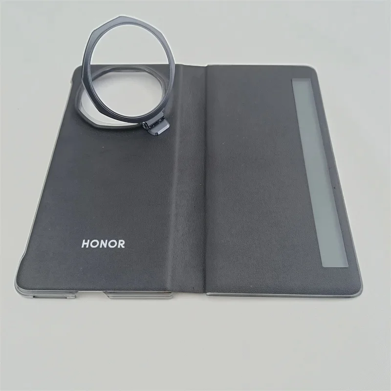 Фото Чехол BANERYPAK для Honor Magic V5 с умным окном Smart View, кожаный, роскошный, с функцией Smart Sleep/Wake Up, противоударный, из полиуретана, с подставкой, защитный. №1