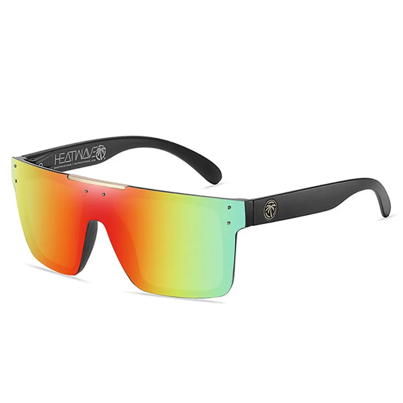 

Солнечные очки с зеркальными линзами UV400 для мужчин и женщин, брендовые поляризационные солнцезащитные, в квадратной оправе, с тепловой волной, роскошный дизайн