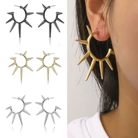punk metal spiky thorn circle earrings for women men stud earring funny street pop hip hop jewelry