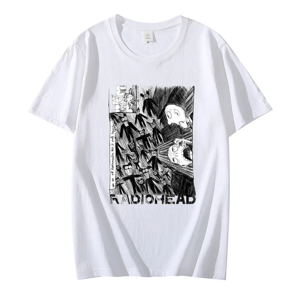 

United Kingdom Rock Band Radiohead T Shirt Hip Hop Unisex Music Album Print T-shirts Vintage Men's Women's Tee Shirt