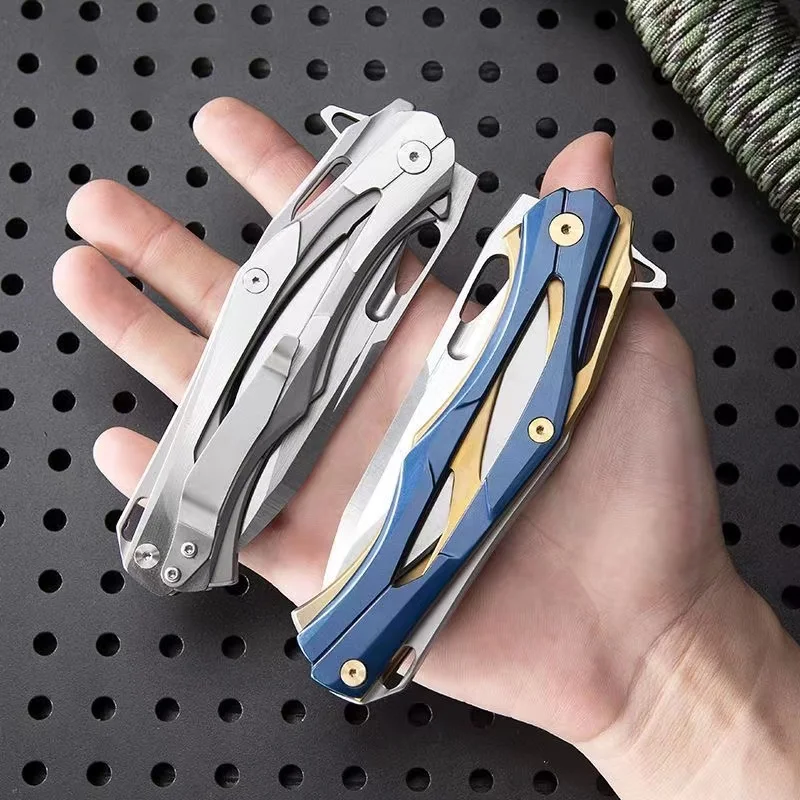 

Новый цветной титановый сверхмощный D2 складной нож высокой твердости острый нож Походный нож для выживания многофункциональный инструмент