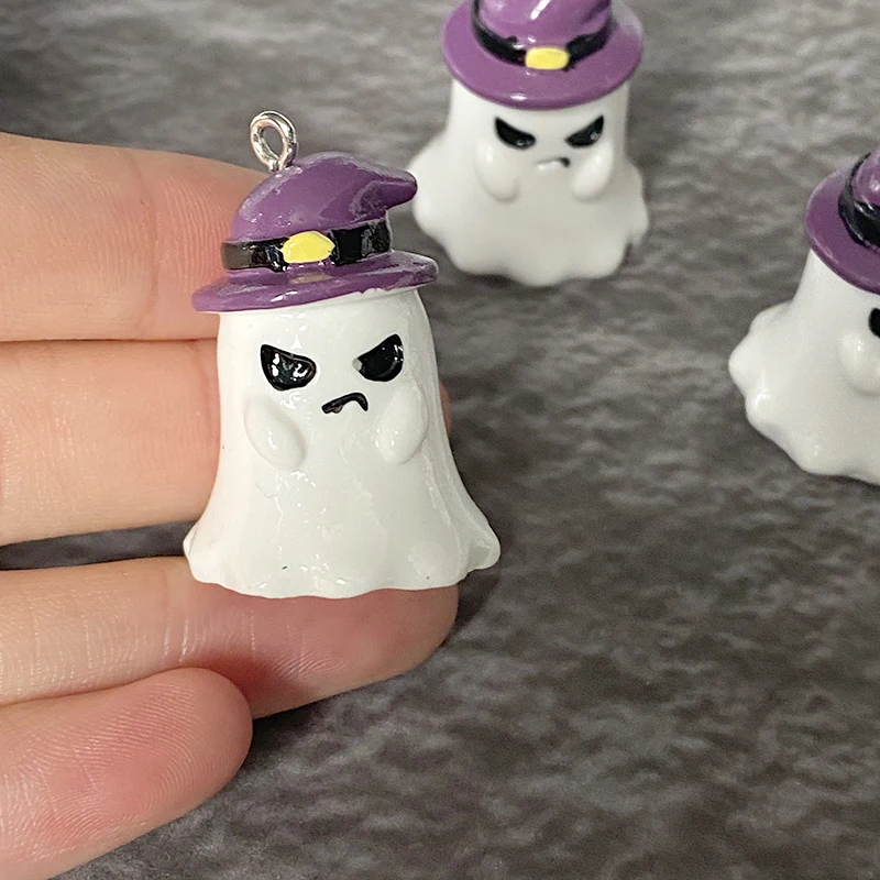 6 шт. милые Подвески из смолы в виде белого призрака на Хэллоуин