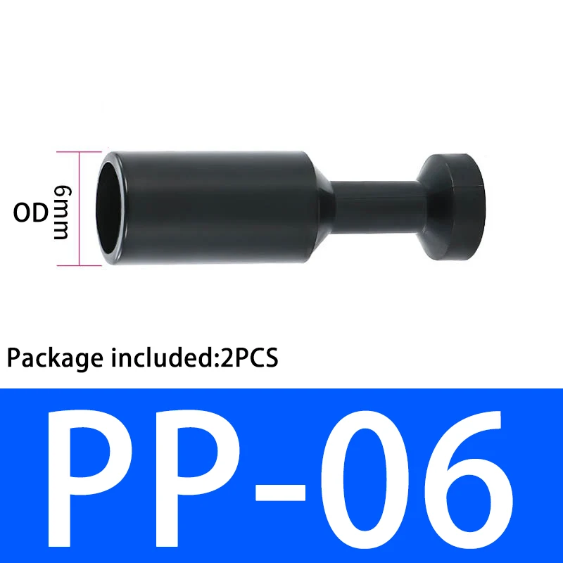 

5 шт./лот PP4 PP6 PP8 PP10 PP12 пневматические заглушки для концевых труб, заглушки для воздушного шланга, пластиковый фитинг с нажимным соединителем