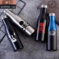 ins personality 500ml stainless steel thermos mug drink bottle vacuum flasks cup portable with creative cover juice water cups