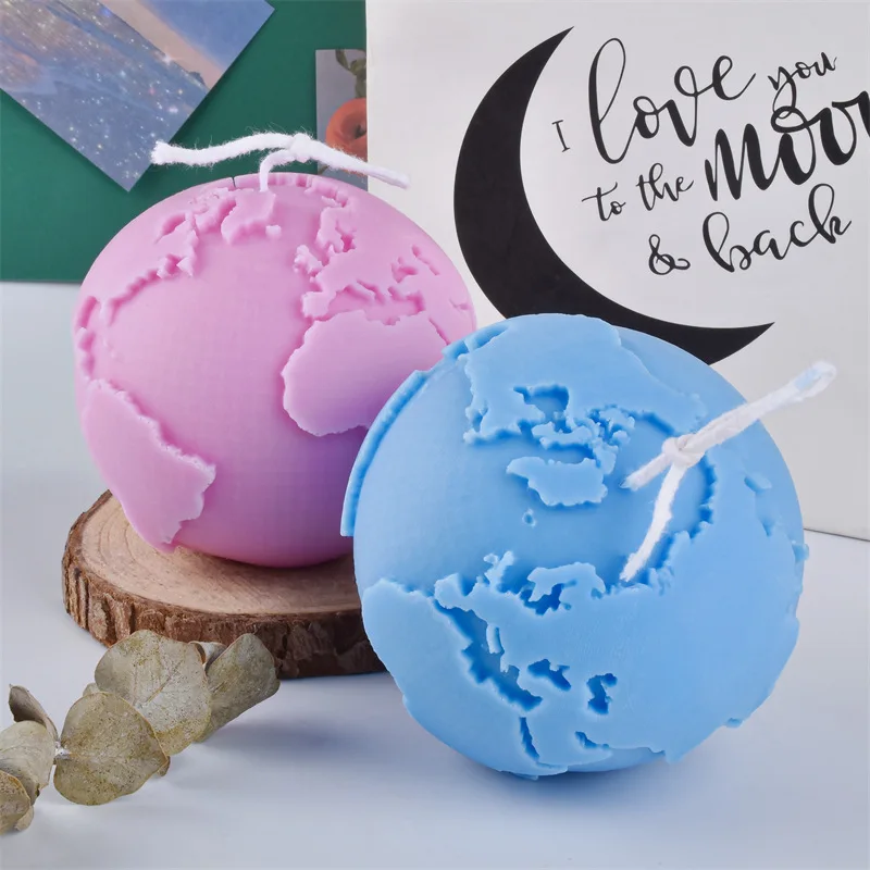 

9.2x8.6CM Concrete Earth Silicone Mould Scented Candle Mould DIY Handmade Plaster Making Mould Craft Candle Making Supplies