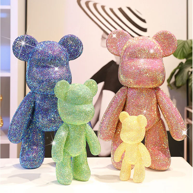 

34cm DIY Violent Bear Gloomyed Bear Model Kit Set Crystal Full Drill Handmade Art Room Decorations Gift For Girl Friend Kid