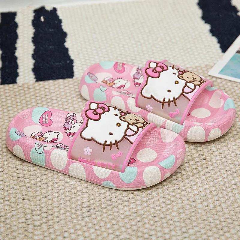 Cartoon Slippers Girls' New Cute Summer Children's Beach Shoes  Home Bathroom Soft Anti-Skid Indoor Herringbone Slippers