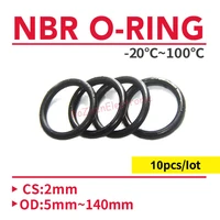 10pcs o ring gasket cs 2mm od5140mm nbr automobile nitrile rubber round o type corrosion oil resistant sealing washer black