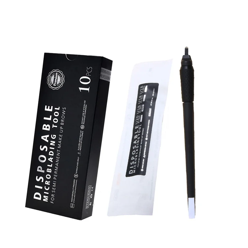 

10/50Pcs 18U 0.15/0.18MM Nano Needles Microblading Hand tools With Cotton Eyebrow Tattoo Disposbale Manual Pen For PMU Beginner