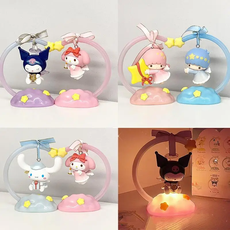 

Random Kawaii Sanrios Small Night Light Anime Kuromi My Melody Cinnamoroll Desktop Table Lamp Luminous Toy Room Ornament Gifts