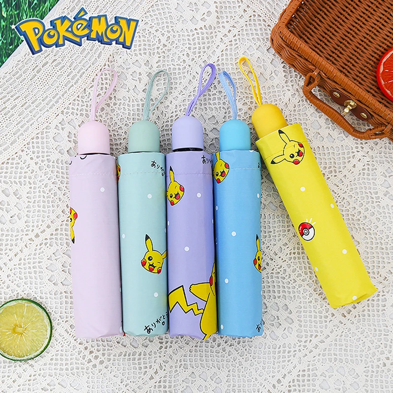 

Pokemon 5 Colors Fully Automatic/Manual Umbrella Anime Pikachu Printed Cartoon Folding Sunscreen Sunshade Umbrellas for Kid