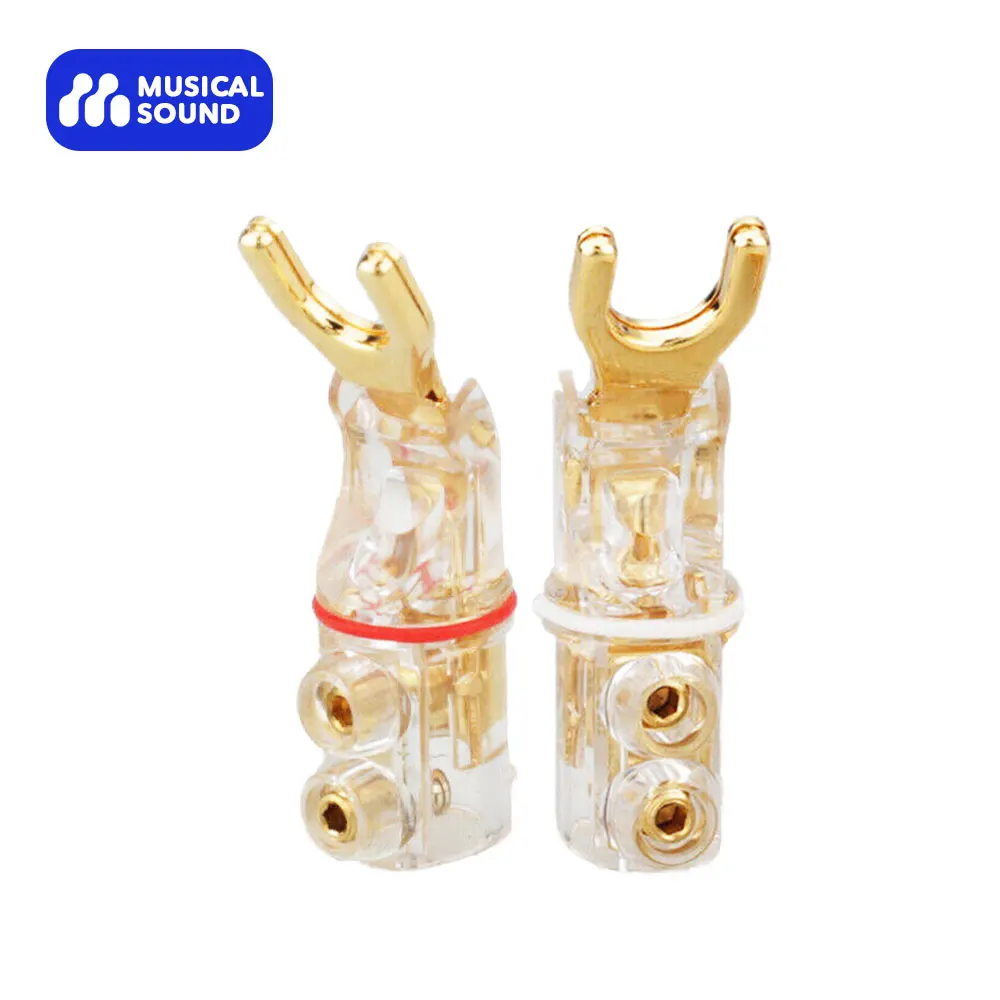 

Musical Sound Y-Spade Locking Gold Plated Banana Plug For HiFi Speaker Cable Connector Terminals Hi-Fi Speaker Amplifier conne