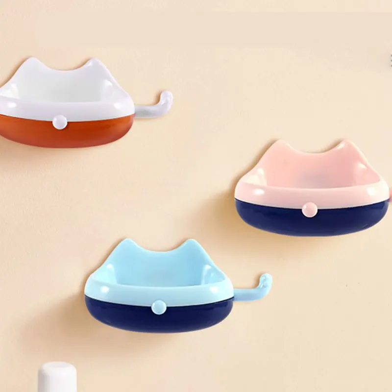 Нескользящий поднос для мыла в ванную комнату ящик виде кошки на удачу настенная