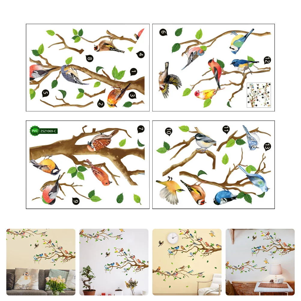 

Wall Decal Sticker Bird Diydecals Background Cartoon Room Living Stickers Bedroom Adhesive Tree Window Nursery Birds Mural