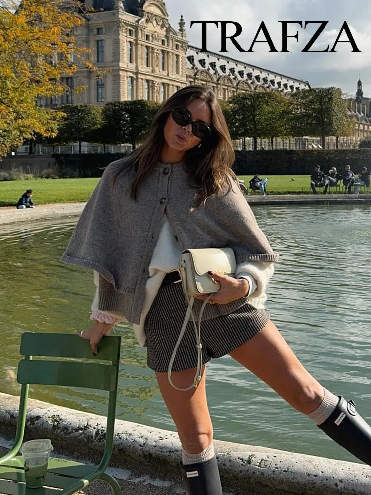 Женский кардиган TRAFZA с круглым вырезом