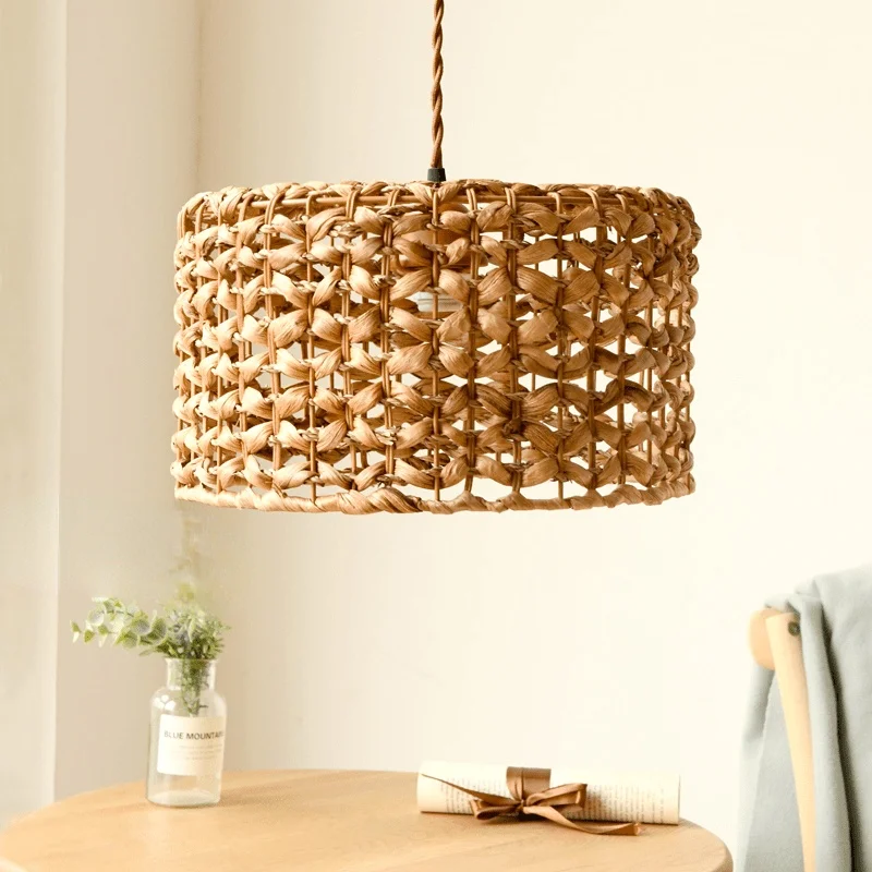 

Rattan Weaving Pendant Lamp Ceiling Chandelier Home Design Nordic INS Light Hanging Fixture The Kitchen Restaurant Lights Led