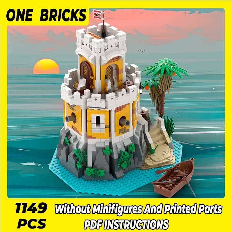 Конструктор Moc модель замка Пиратская пушка залив переделка технических деталей