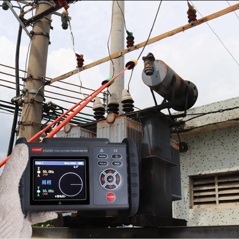 FUZRR ES2080 ES2080A счетчик ядерных фаз Высокое напряжение 220 В-КВ Беспроводная передача 30 метров пошаговые палочки тестер мощности