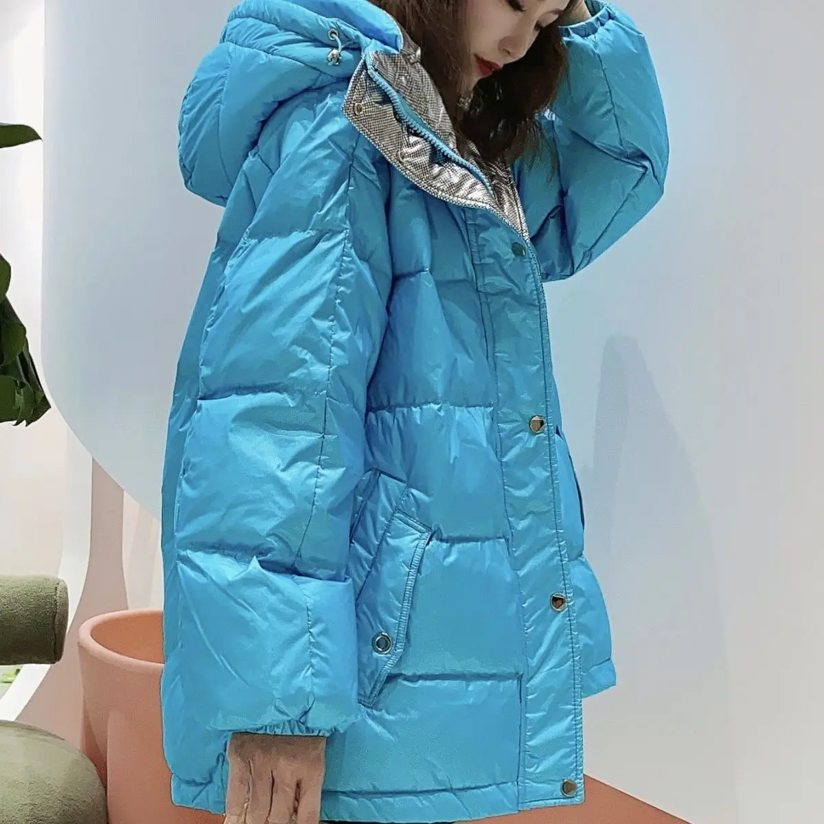 White Duck Down Jackets Woman Thick Warm Hooded Fashion Coats 2022 Autumn and Winter Casual Classic Overcoats Female A28