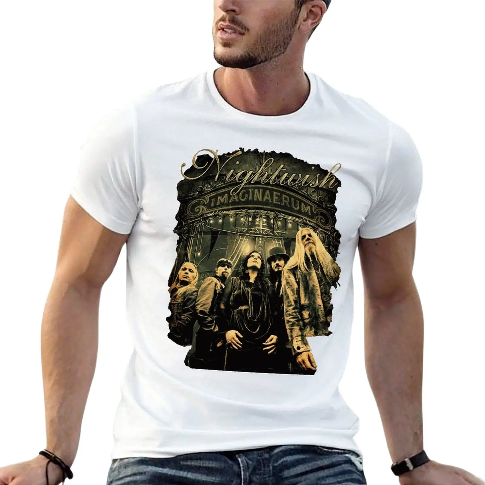 

ManT-Shirts Nightwish Symphonic Metal Band Oversize T-Shirts Custom Men'S Clothing Short Sleeve Streetwear Large Size Top Tee