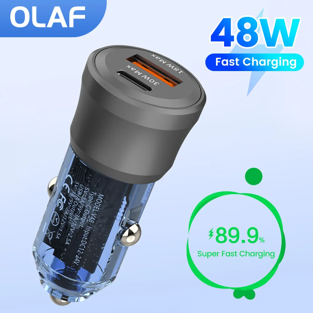 

Olaf 48W USB C Car Charger Type C Fast Charging Car Phone Charger Adapter for iPhone 13 12 Xiaomi Huawei Samsung Car chargers