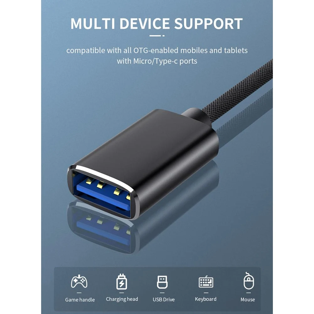 Кабель-адаптер USB 3.0 OTG 2 в 1 преобразователь интерфейса Micro-USB типа C для зарядного