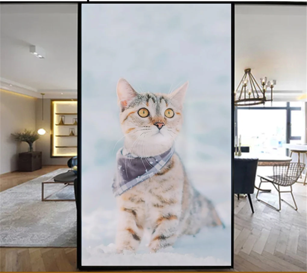 Статическая прозрачная пленка для окон без клея декоративная витражная с милым