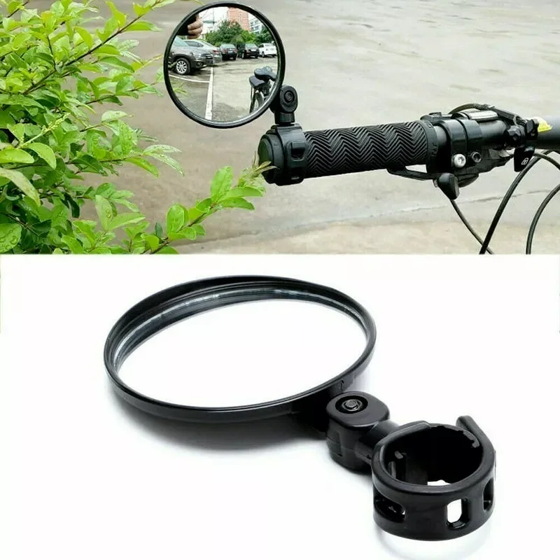 

Round Auxiliary Rearview Mirror for Bike Motorcycle Handlebar Mount Adjustable 360 Rotation Riding Wide Angle Convex Mirror