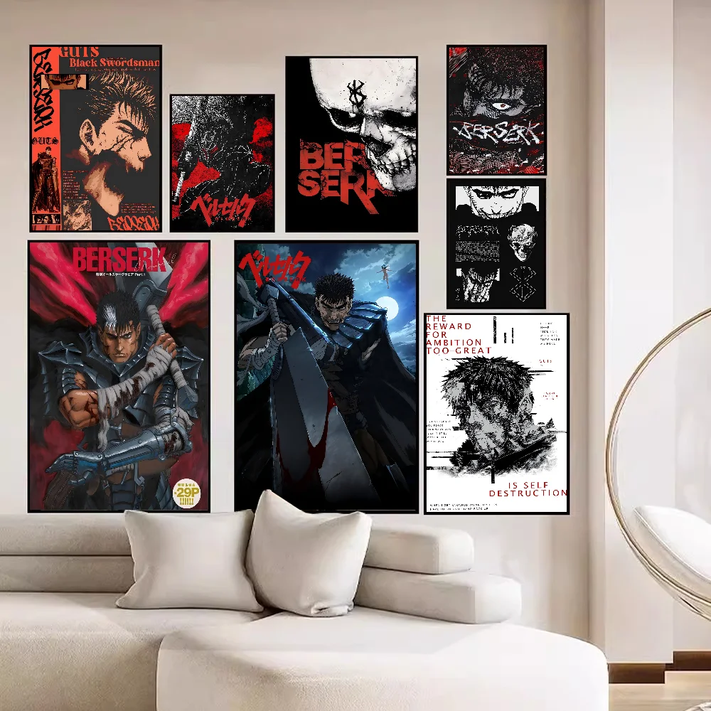Kentaro Miura Berserk Липкие Постеры HD Качество Белая Бумага DIY Настенный Художественный
