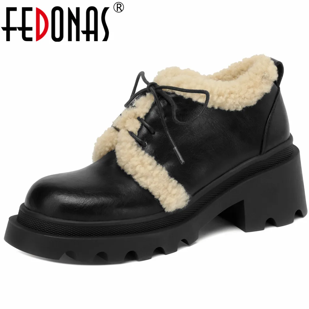 

Женские классические туфли-лодочки FEDONAS, зеленые туфли из натуральной кожи на толстых высоких каблуках с круглым носком, теплая обувь для офиса на зиму 2023