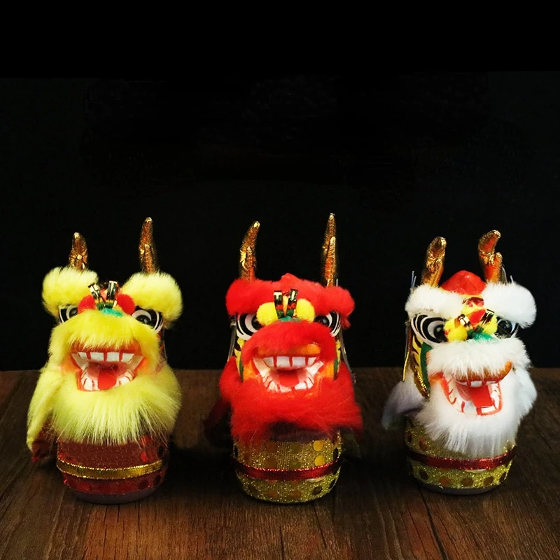 

Lion Display Chinese Wind Dragon Lion Head Display Traditional Miniature Gift Ornament Lion Drum Dance Lion