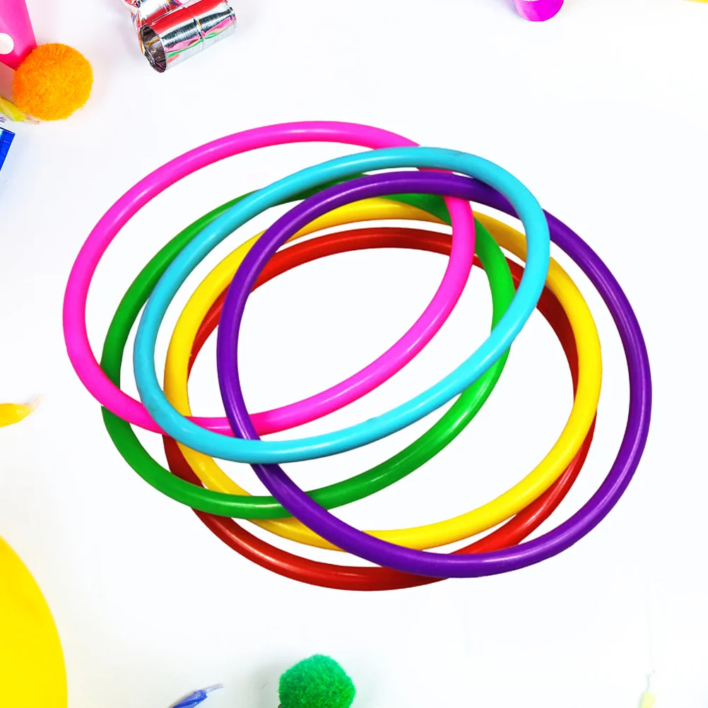 

24pcs Plastic Toss Rings Kids Ring Toss Game for Kindergarten Garden Backyard Outdoor Games (Random Color)