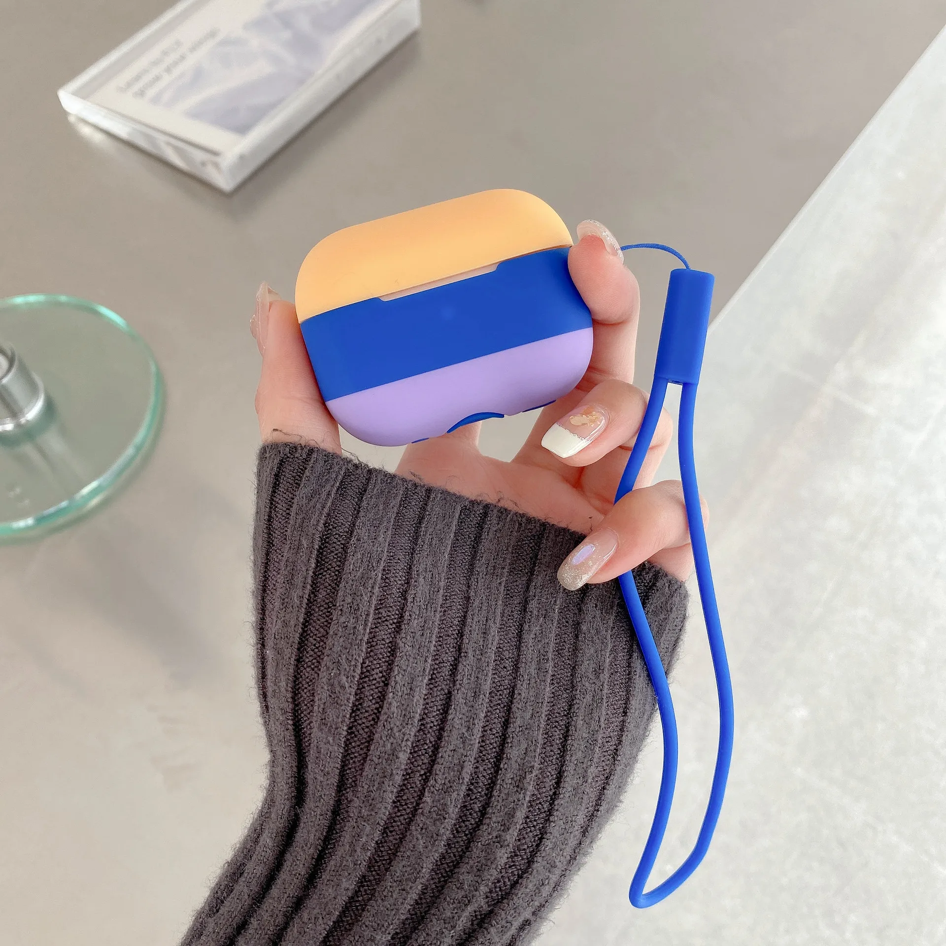 Фото Новый чехол для AirPods INS Style имеет абрикосовый цвет, силиконовый чехол для мобильного телефона Pro1 2, чехол для наушников, соответствующий цвету макарон №5