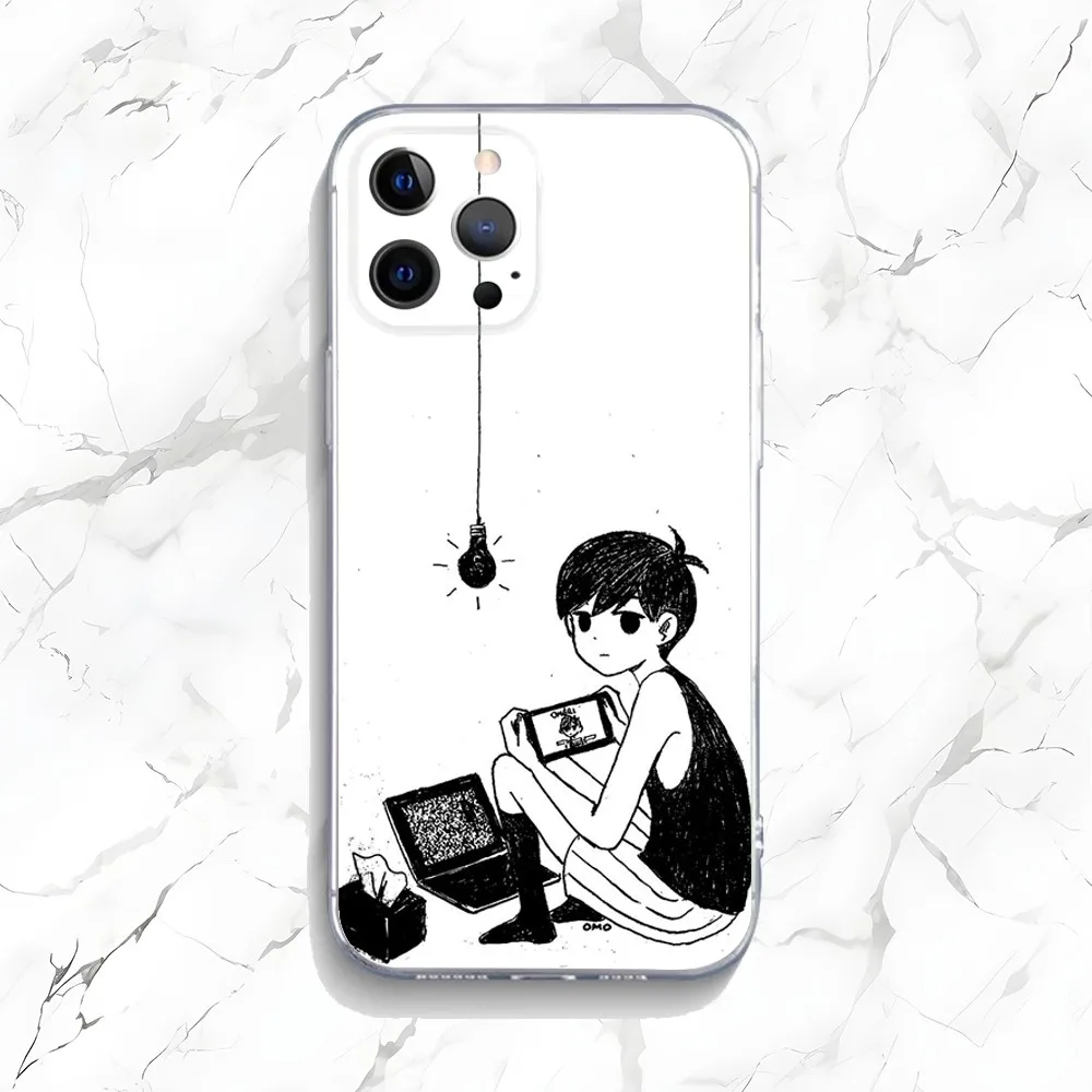 Игровой чехол для телефона Omori iPhone 15 14 13 12 11 Plus Pro Max XR XS X 7 8 SE прозрачный силиконовый