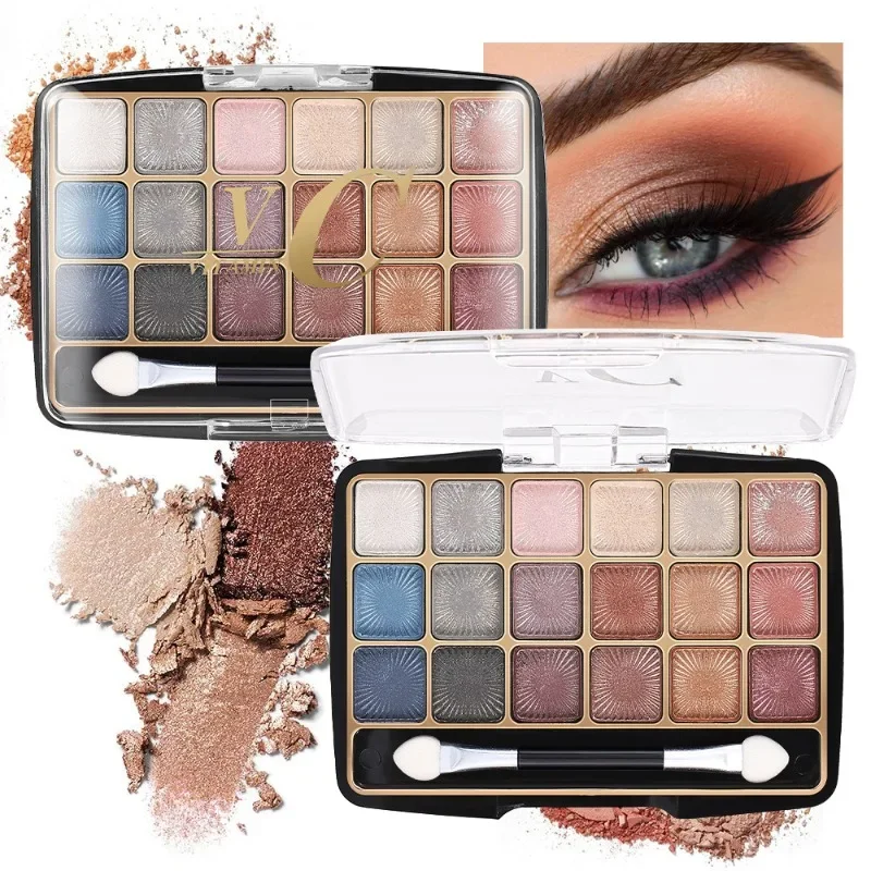 

18 Color Pearly-lustre Eyeshadow Stage Makeup Powder Delicate Long-lasting High Color Rendering Natural Charming Eye Makeup