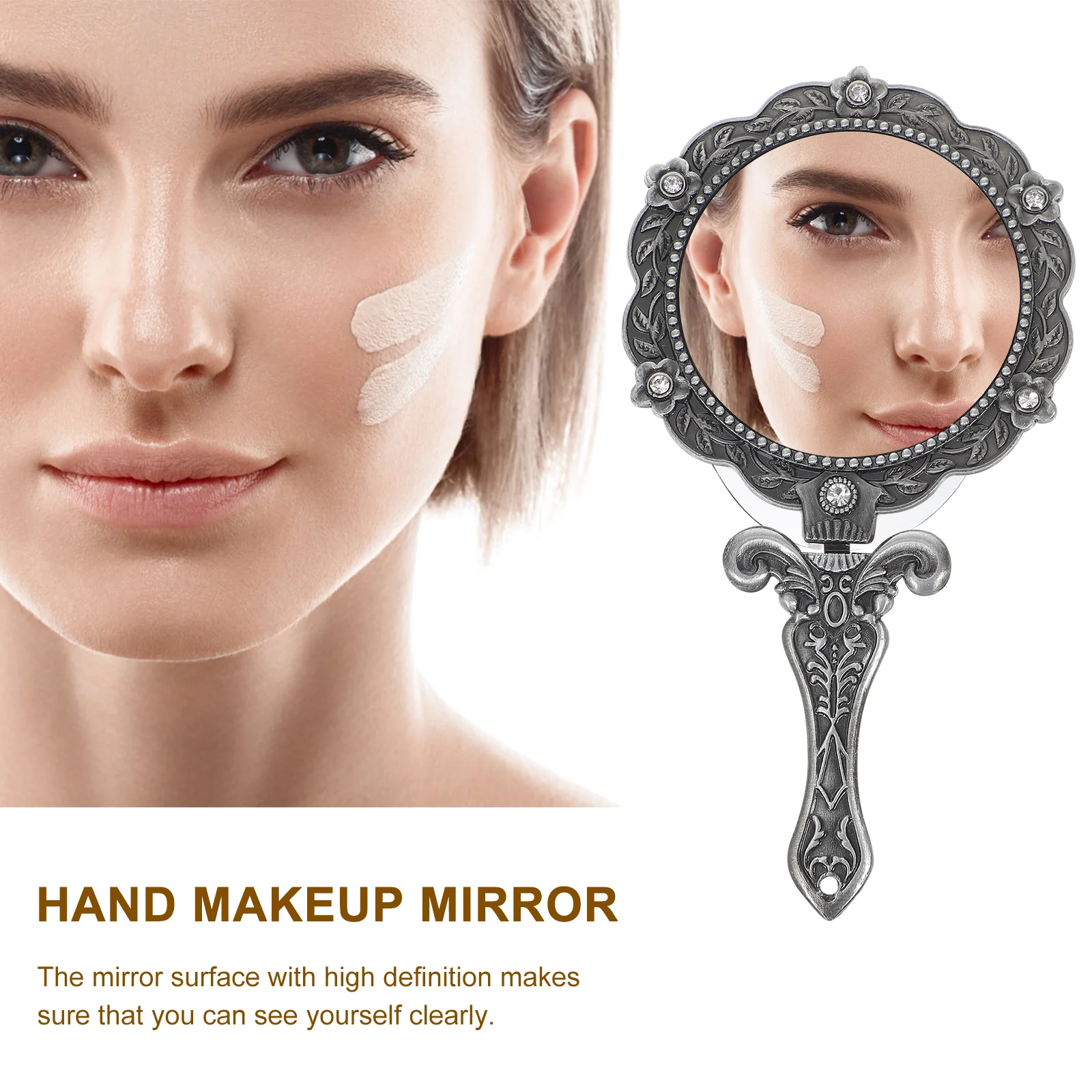 Косметическое зеркало ручной макияж винтажный мужской мини-кошелек для макияжа