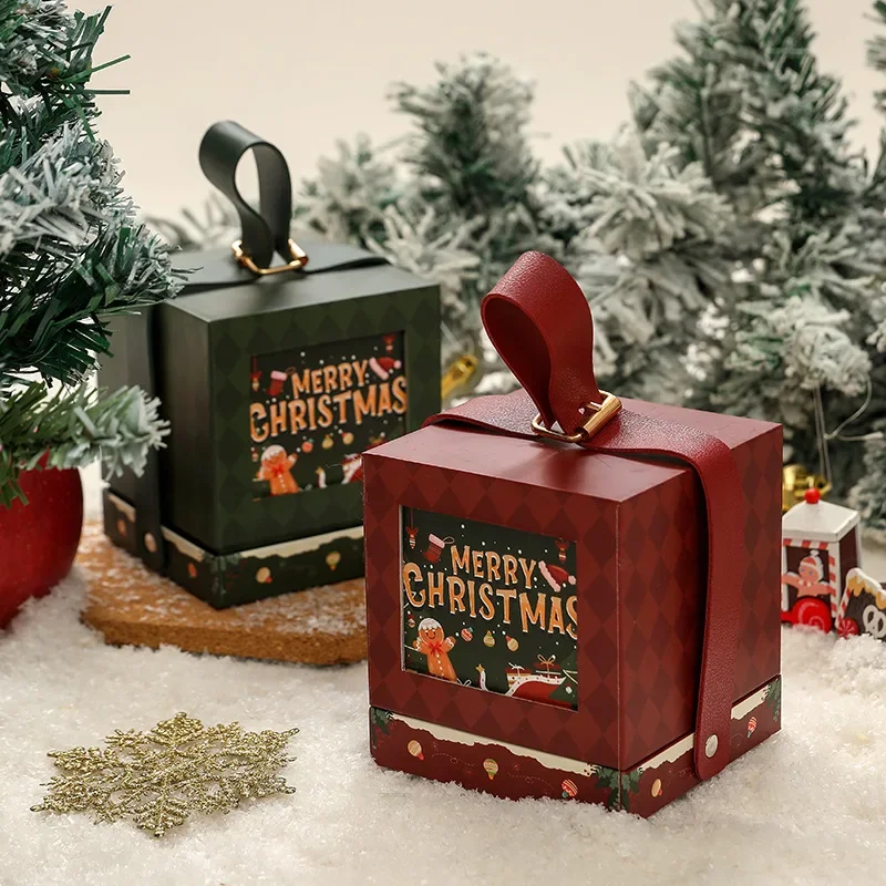 

2PCS Christmas Gift Box Christmas Eve Apple Gift Box Christmas Fruit Packaging Box Portable Gift Box Decorative Packaging Box