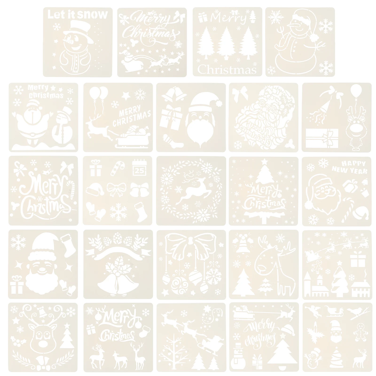 

24Pcs Painting Templates Pretty Washable Xmas Painting Templates Painting Templates Drawing Template for DIY Painting
