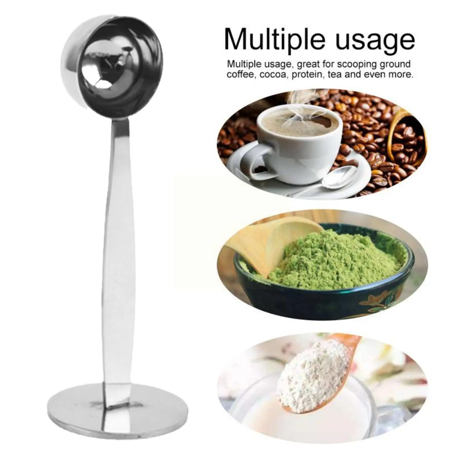 

Steel Stand Tamper Spoon Tools 2 In 1 Coffee Measuring Coffee Portable Scoops Scoop Powder S3B5