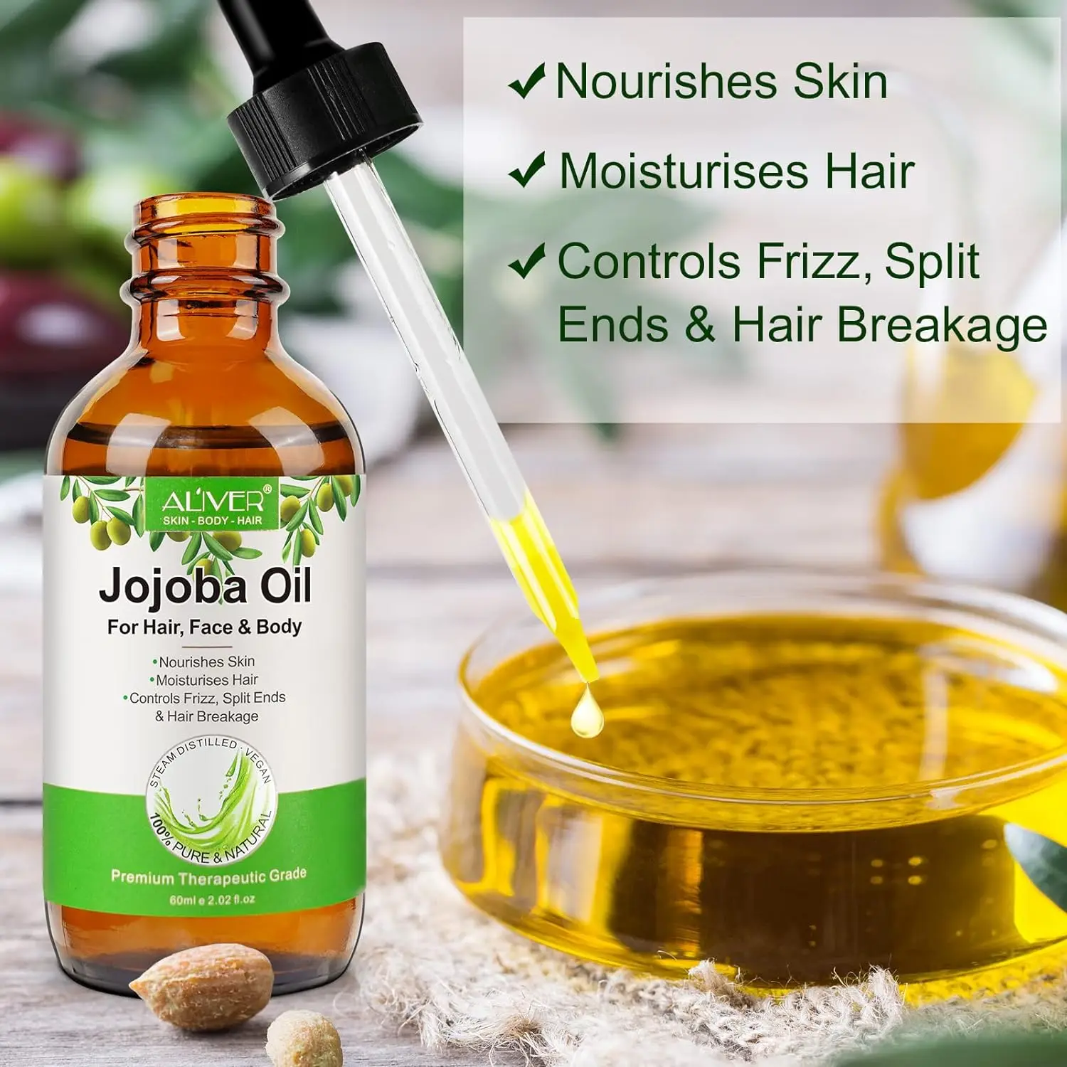 

Bulk Healthy Skin Care Face Hand Body Oil Moisturizing Organic 100% Pure Jojoba Oil Hair Growth Essential Oil