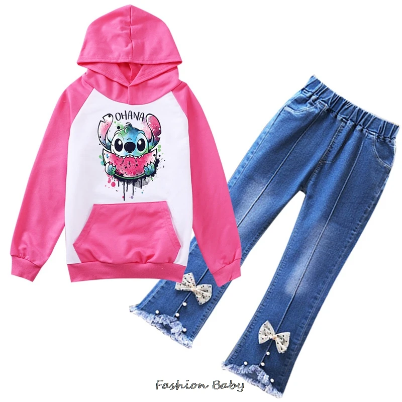 Лидер продаж модный спортивный костюм для девочек-подростков из Лило и ститча