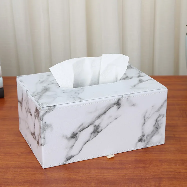 

Marble Tissue Box Cover Rectangular,Facial Tissue Box Holder for Dresser Bathroom Decor,Tissue Dispenser for Home