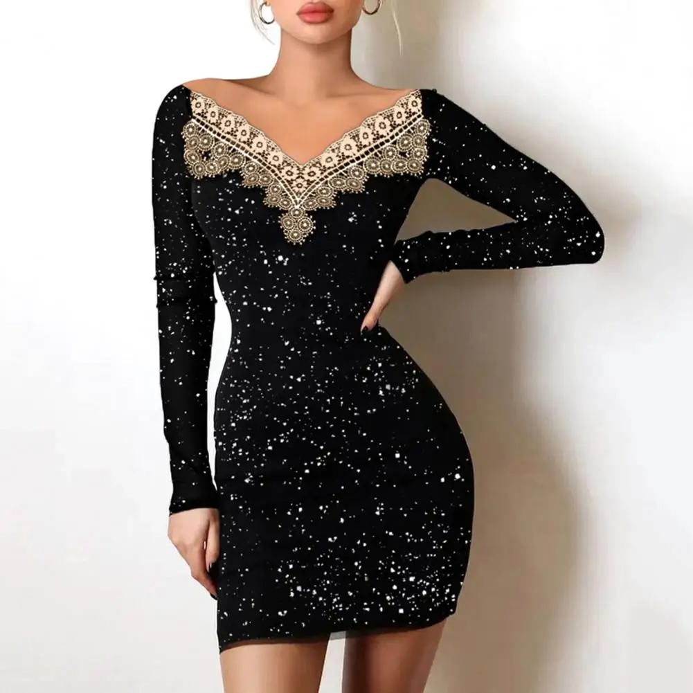 Официальное Платье уличная одежда платье-футляр весна-осень с V-образным вырезом