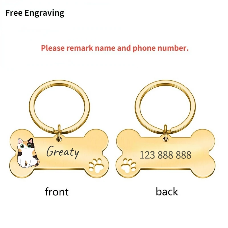 Идентификационная бирка для собак с защитой от потери бесплатной гравировкой