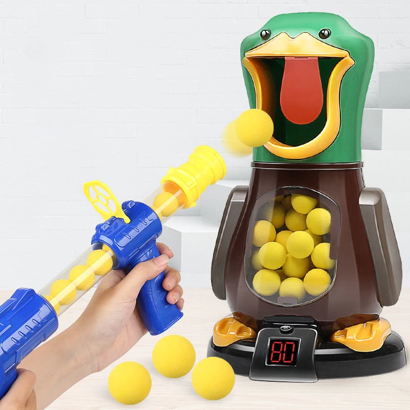 

Hungry Shooting Duck Toys 98K Pistol Air-powered Gun Soft Bullet Ball Scoring Battle Games With Light Can Walk Nerf Gun Gifts