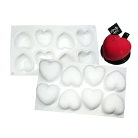 8 even heart shaped silicone chocolate mousse cake mold baking tools diy aromatherapy plaster mold handmade essential oil soap