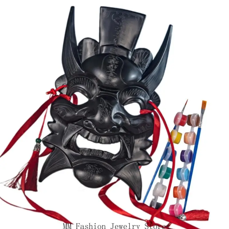 Фото D0UB Blank Nuo Operas Mask Diy Blank Mask Maskable Mask White/Black Masquerades Mask Mardi Gras Маска для взрослых детей подарки №4