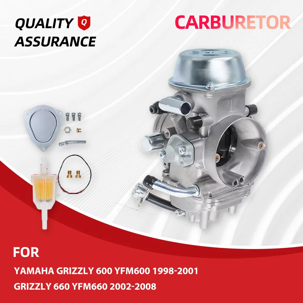 Фото Карбюратор для Yamaha Grizzly 600 YFM600 1998-2001, Grizzly 660 YFM660 2002-2008. Комплект карбюратора, замена 5KM-14901-00, 5GT-14901. №1
